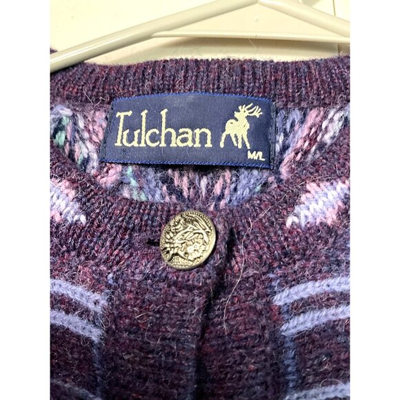 Tulchan Womens Wool Cardigan With Floral Embroidery & Gold Buttons Size M/L Mulb - Picture 2 of 10